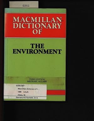 Immagine del venditore per Macmillan dictionary of the environment. . venduto da Antiquariat Bookfarm