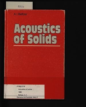 Imagen del vendedor de Acoustics of solids. . a la venta por Antiquariat Bookfarm