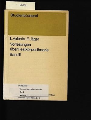 Seller image for Vorlesungen ber Festkrpertheorie. Band 2. . for sale by Antiquariat Bookfarm