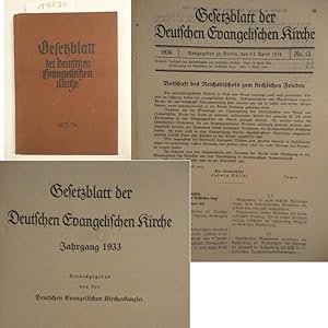 Imagen del vendedor de Gesetzblatt der Deutschen Evangelischen Kirche 1933 - 1934 a la venta por Galerie fr gegenstndliche Kunst