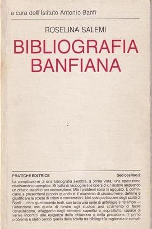 Bild des Verkufers fr Bibliografia banfiana. zum Verkauf von FIRENZELIBRI SRL