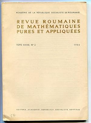 Imagen del vendedor de Revue Roumaine de mathematiques pures et appliques, Tome XXVIII, No 2, 1983 a la venta por Antikvariat Valentinska