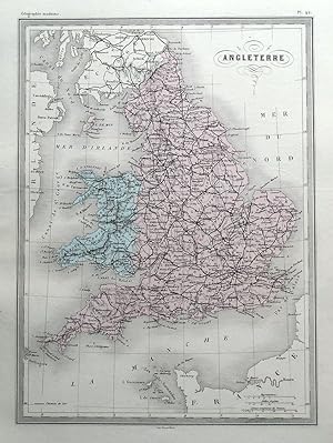 Antique Map ENGLAND & WALES, Original Malte Brun, hand coloured c1850