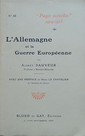 Seller image for L'Allemagne et la Guerre Europenne for sale by Bouquinerie L'Ivre Livre