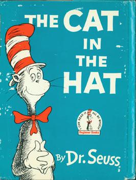 The Cat In The Hat. Dust Jacket for early Edition, code 195/195 on flap inside cover.