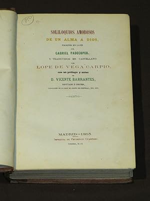 Imagen del vendedor de Soliloquios Amorosos De Un Alma A Dios a la venta por Librera Urbe