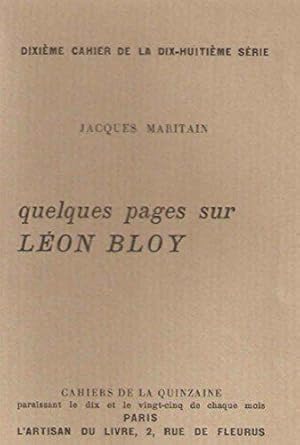 Seller image for Quelques pages sur Lon bloy for sale by JLG_livres anciens et modernes