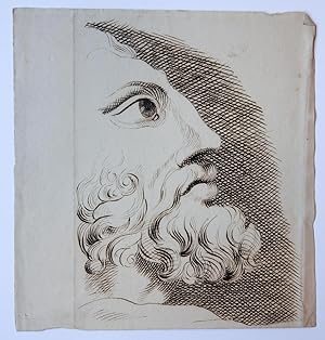 Profile of a male head. (tekening van profiel van een man).