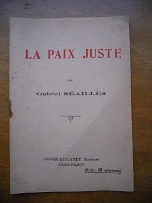 Seller image for La paix juste for sale by Frederic Delbos