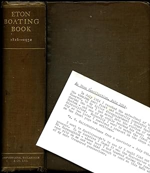 Image du vendeur pour The Eton Boating Book 1816-1932 | Third Edition Revised, Enlarged and Brought Down to the Year 1932 By the Eton Vikings Club mis en vente par Little Stour Books PBFA Member