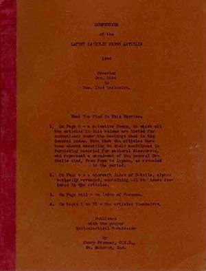 COMPENDIUM OF THE LATEST CATHOLIC PRESS ARTICLES 1944