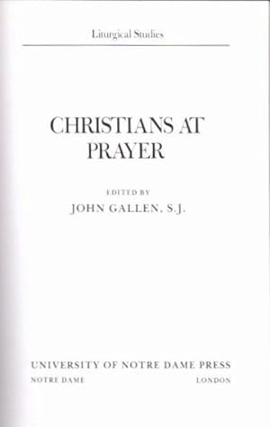 Seller image for CHRISTIANS AT PRAYER for sale by By The Way Books