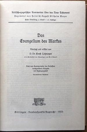 Seller image for Das Evangelium des Markus. for sale by Antiquariat Lohmann