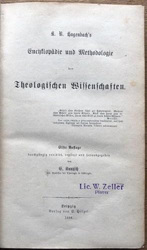 Bild des Verkufers fr Encyklopdie und Methodologie der Theologischen Wissenschaften. zum Verkauf von Antiquariat Lohmann