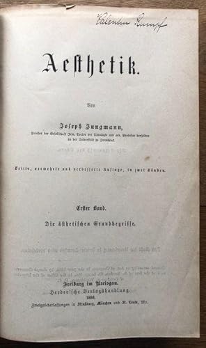 Immagine del venditore per Aesthetik. Bd. 1: Die sthetischen Grundbegriffe, Bd. 2: Die shnen Knste. venduto da Antiquariat Lohmann