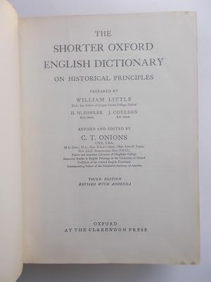 The Shorter Oxford English Dictionary on Historical Principles