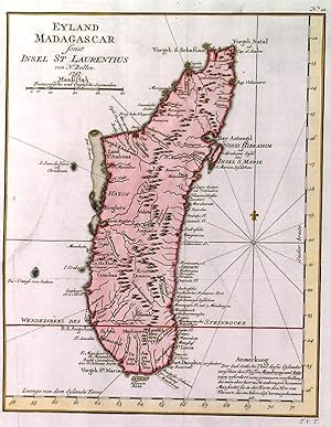 EYLAND MADAGASCAR SONST INSEL ST LAURENTIUS. Map of the Island of Madagascar.