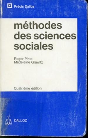 Image du vendeur pour Mthodes des sciences sociales Collection Prcis Dalloz mis en vente par Librairie Le Nord