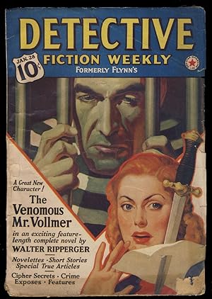 Bild des Verkufers fr The Venomous Mr. Vollmer in Detective Fiction Weekly January 28, 1939 zum Verkauf von Parigi Books, Vintage and Rare