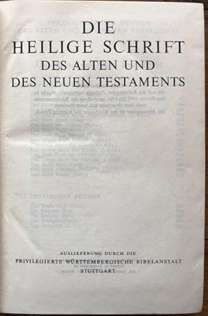 Bild des Verkufers fr Die Heilige Schrift des Alten und Neuen Testaments. zum Verkauf von Antiquariat Lohmann