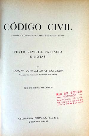 Seller image for CDIGO CIVIL. for sale by Livraria Castro e Silva