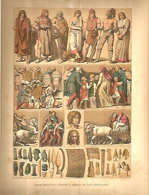 Seller image for LAMINA 9726: Trajes y armas de los germanos for sale by EL BOLETIN