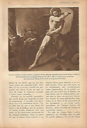 Seller image for LAMINA 5583: Hercules y Cerbero por Zurbaran for sale by EL BOLETIN