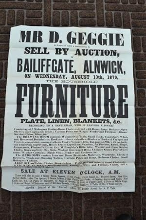 Mr. D. Geggie is favoured with a commission to sell by auction, in Bailiffgate, Alnwick, on Wedne...