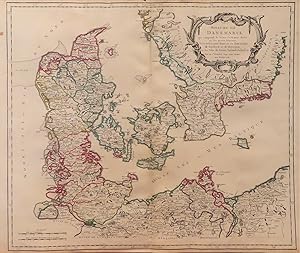 Royaume de Danemarck, qui comprend le Nort-Jutland divise en ses quaire Dioceses le Sud-Jutland d...