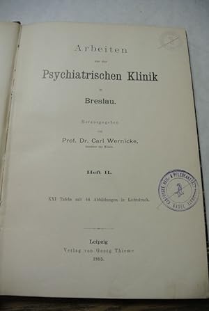 Imagen del vendedor de Arbeiten aus der Psychiatrischen Klinik in Breslau. Heft II. a la venta por Antiquariat Bookfarm