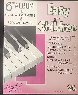 Easy For Children 6th Album of Simple Arrangements of Popular Songs