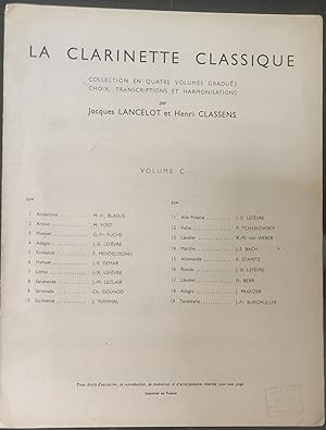 Seller image for La Clarinette Classique collection en quatre volumes gradues choix, transcriptions et harmonisations for sale by Shore Books