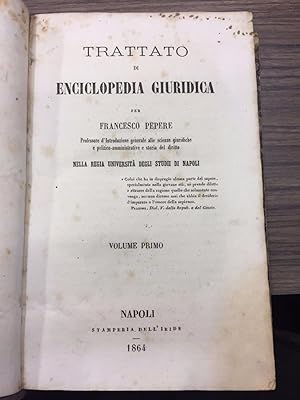 Pepere Francesco. Trattato di Enciclopedia giuridica.