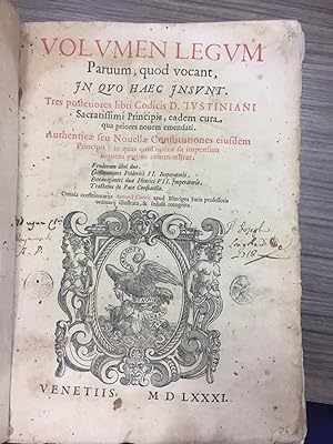 Volumen legum. Paruum, quod vocant, in quo haec insunt. 1581
