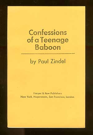 Bild des Verkufers fr Confessions of a Teenage Baboon zum Verkauf von Between the Covers-Rare Books, Inc. ABAA