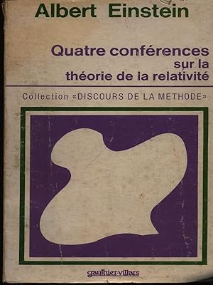 Imagen del vendedor de Quatre conferences sur la theorie de la relativite a la venta por Librodifaccia
