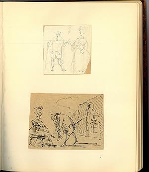 Album of 71 mounted pencil and pen-and-ink drawings, mainly showing horses.