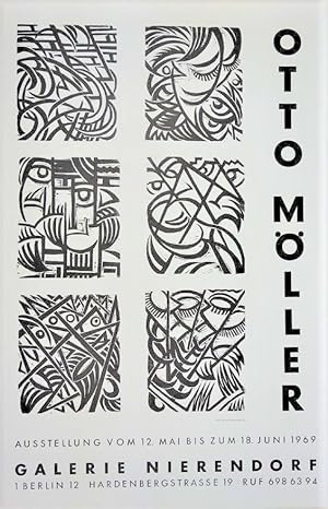 Otto Möller. Ausstellungsplakat mit Original-Holzschnitt.