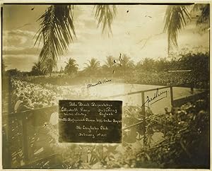 Seller image for 1937 Tennis Match of Ellsworth Vines v. Fred Perry, Palm Beach, Florida. A commemorative photograph signed by both men for sale by Antipodean Books, Maps & Prints, ABAA