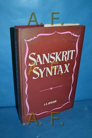 Seller image for Sanskrit Syntax. - With an Introduction by H. Kern. for sale by Antiquarische Fundgrube e.U.
