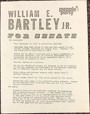 William E. Bartley Jr. for Senate. People's Party [handbill]