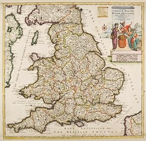 GROSSBRITANNIEN. - England. - Karte. "Accuratissima Angliae Regni et Walliae Principatus Descript...