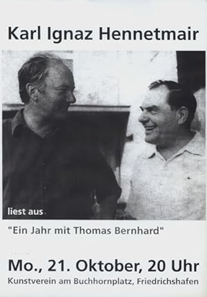 Bild des Verkufers fr Ein Jahr mit Thomas Bernhard" (Plakat). zum Verkauf von Georg Fritsch Antiquariat