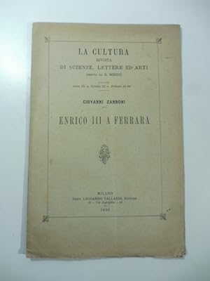 Bild des Verkufers fr Enrico III a Ferrara zum Verkauf von Coenobium Libreria antiquaria