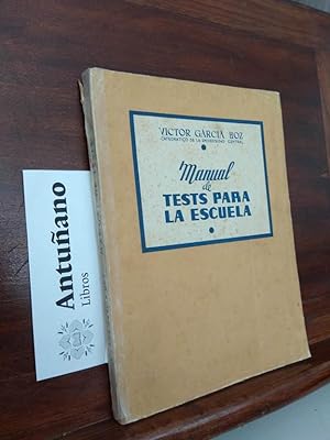 Seller image for Manual de Test para la escuela for sale by Libros Antuano