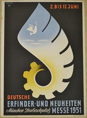 Original Veranstaltungsplakat. Deutsche Erfinder- und Neuheitenmesse.