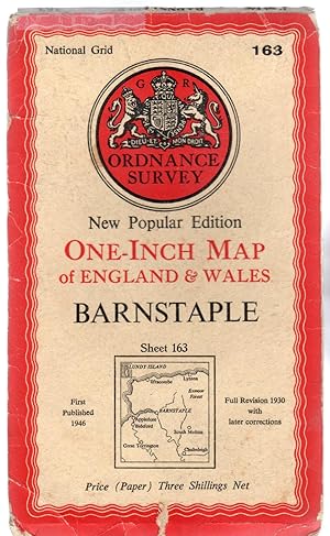 Ordnance Survey New Popular Edition One-Inch Map of England & Wales - Sheet 163 Barnstaple