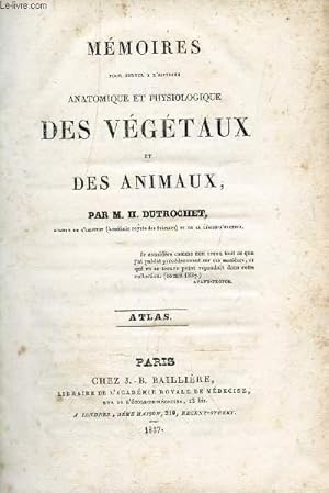 Bild des Verkufers fr ATLAS : MEMOIRES pour servir a l'histoire DES VEGETAUX et DES ANIMAUX. zum Verkauf von Le-Livre