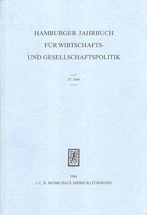 Bild des Verkufers fr Hamburger Jahrbuch fr Wirtschafts- und Gesellschaftspolitik; 33 (1988). zum Verkauf von Brbel Hoffmann