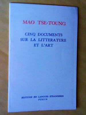 Seller image for Cinq documents sur la littrature et l'art for sale by Claudine Bouvier